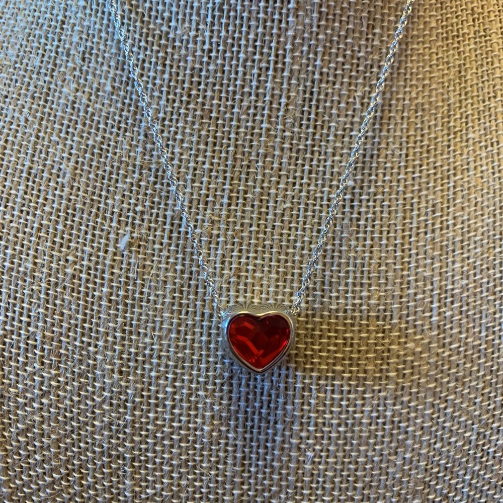 red swarovski heart necklace